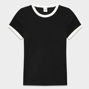Aritzia Black and White Short Sleeve Tee